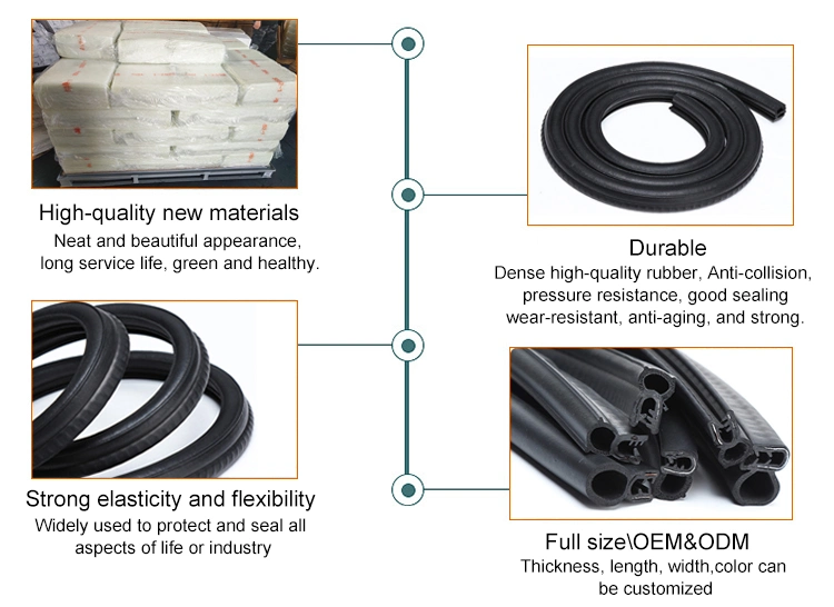 Custom Auto Parts Resistant Flexible Anti-Aging Rubber Seal Strip