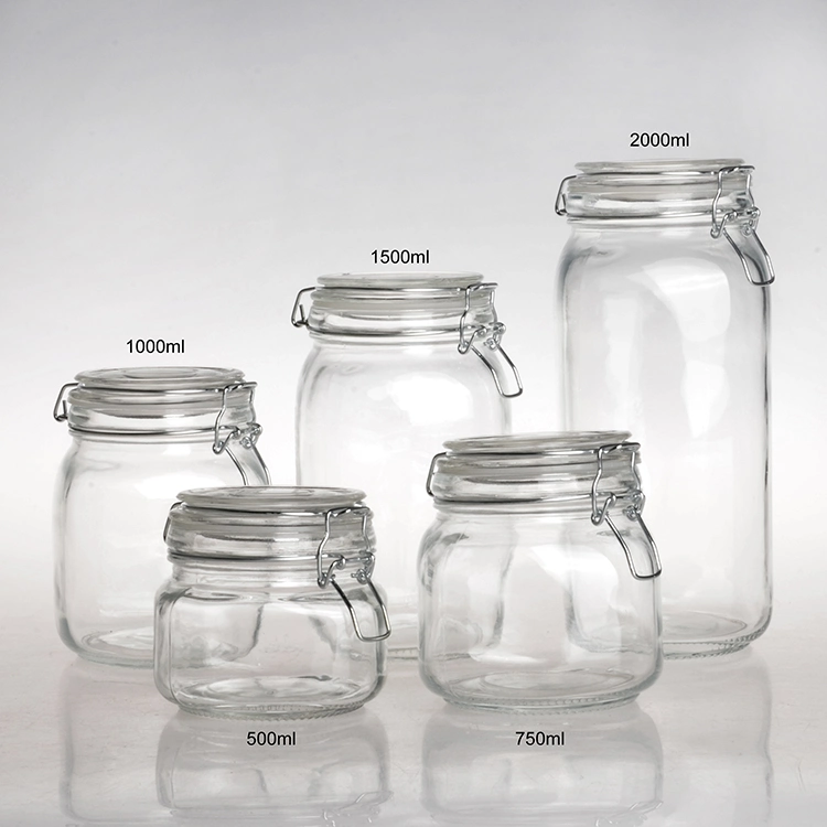Wholesale Food Grade Sealed Glass Spice Candy Storage Jar with Airtight Glass Lid