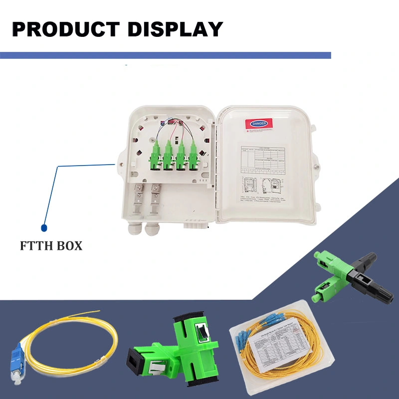 FTTH 8 Port Fiber Optic Splitter Box Wall Pole Mounted Outdoor Distribution Box