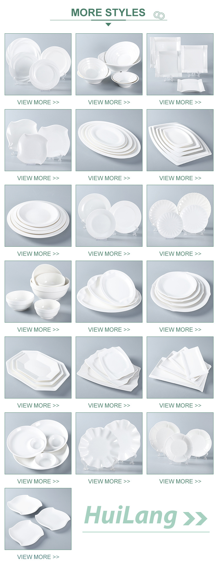 Round Porcelain Ceramic Flat Plate with Different Size for Hotel and Daily Use