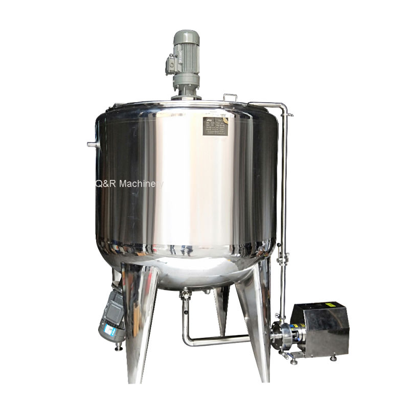 Stainless Steel Wheels Flange Vacuum Pressure Liquid Mixing Tank Sauce Mixer Machine