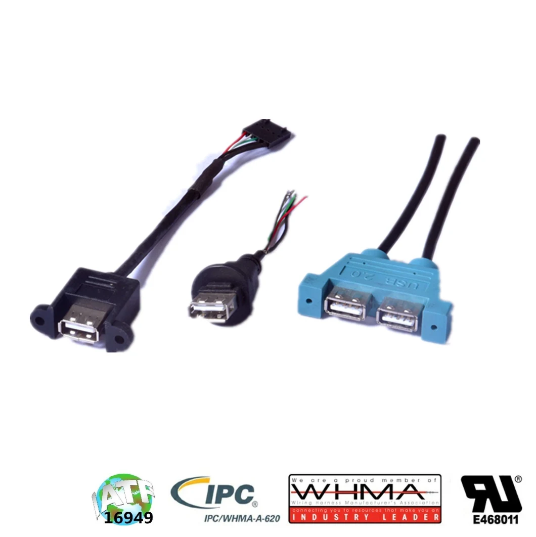 USB 2.0 4 Ways cable Molded Cable overmolded computer cable assemblies for date wireharness