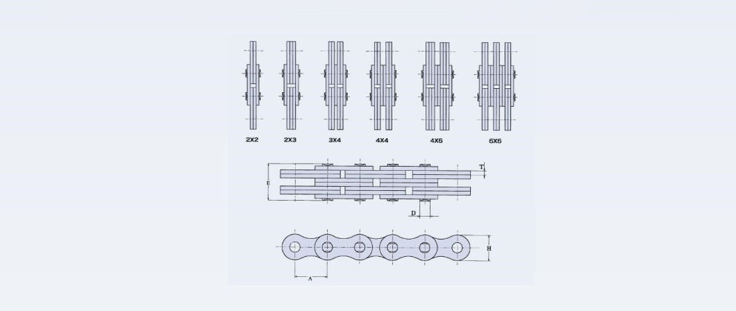 China High Strength and Wear Resistance ANSI Bl-646 Leaf Chain