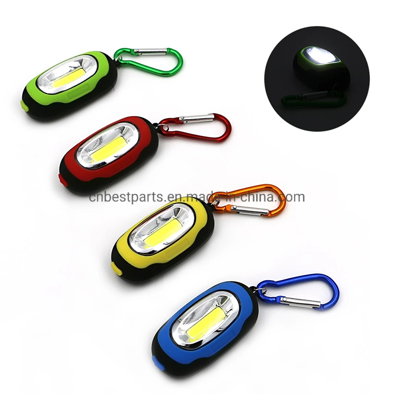 Mini LED Flashlight Key Ring Mini COB LED Flashlight with Carabiner Torch Flash