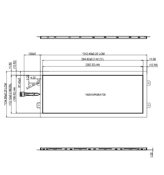 12.3 Inch TFT Screen with High Resolution High Brightness HDMI Driver Board