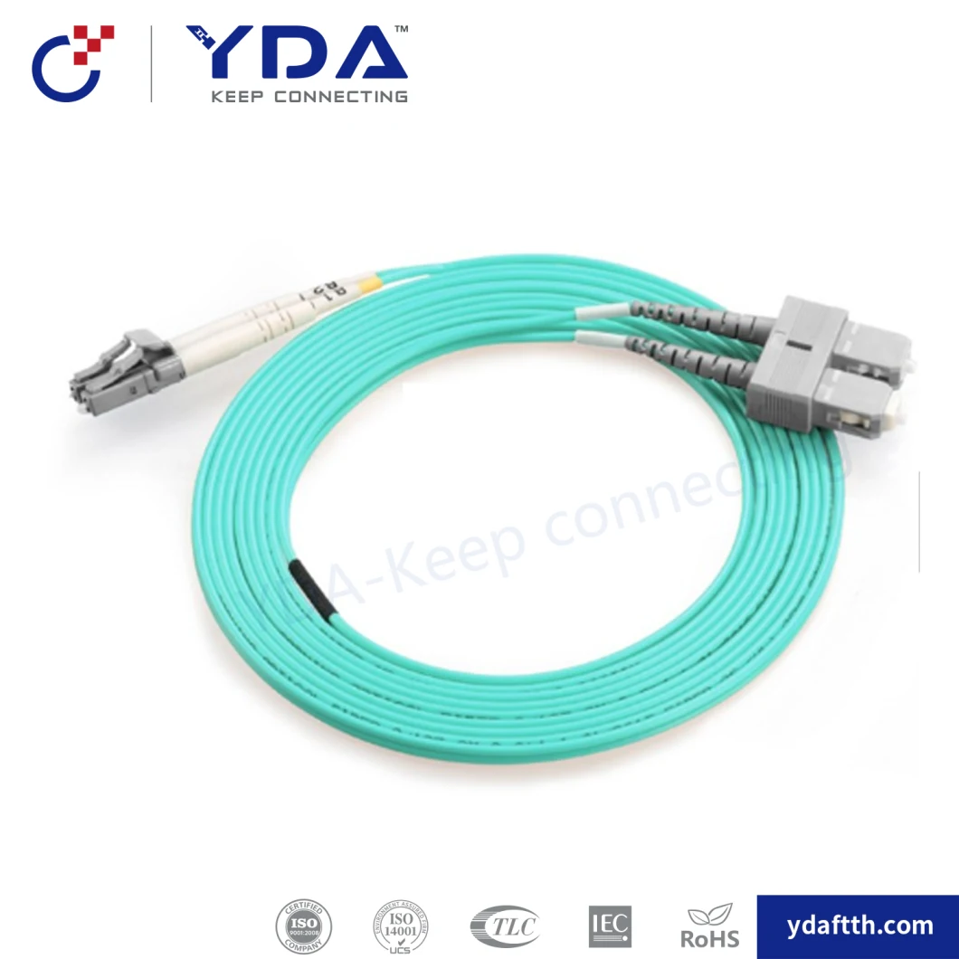 FTTH Manufacturer MPO/MTP to LC mm Duelpx Jumper Patch Cable Connector Fiber Optic Patch Cord
