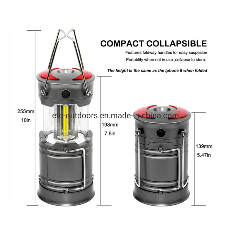 Portable COB LED Light Lamp Battery Powered Outdoor Emergency Lantern Light with Magnet Sos Flashlight