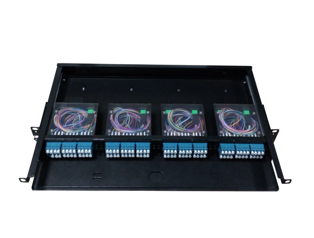 19inch 1 U 96 Cores MPO Cassette Loaded Fiber Optic Patch Panel