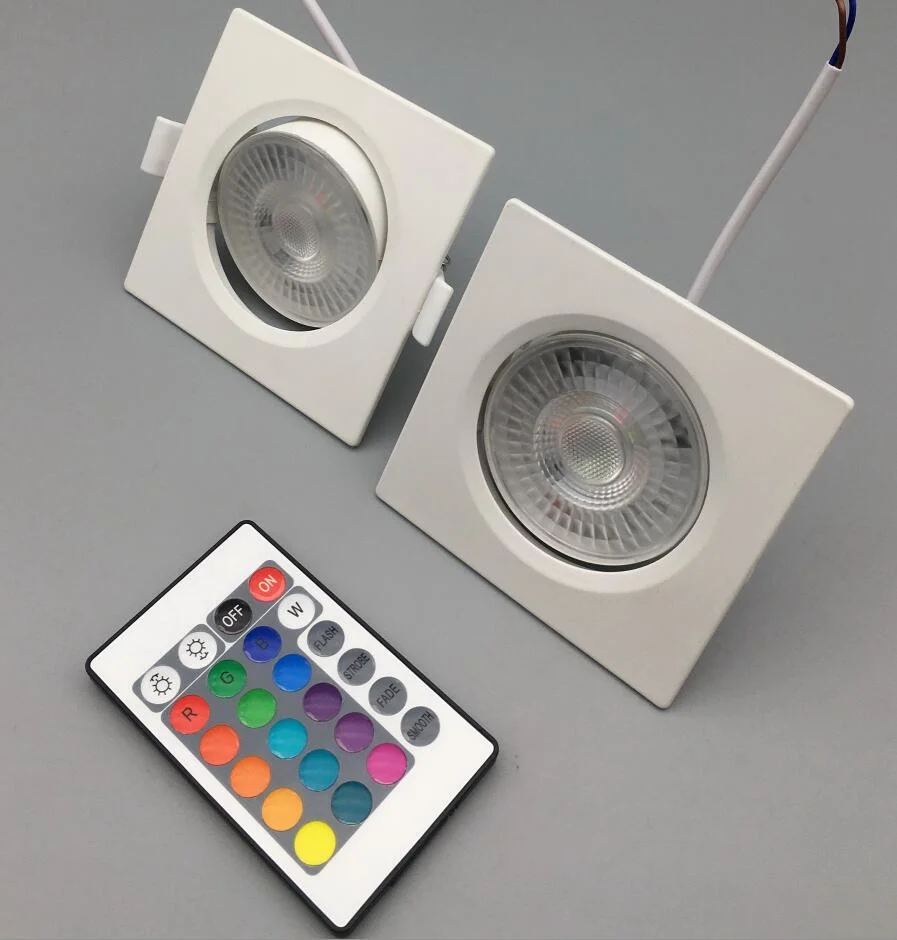 Hotsale RGB Spotlight Square Round LED Spot Lights Recessed Ceiling Down Light Color LED Spotlight