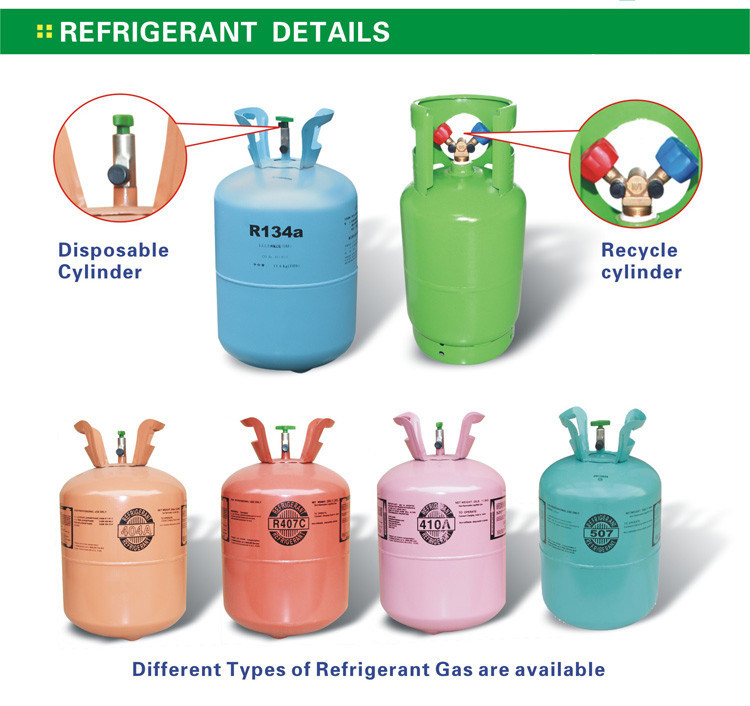 Refrigerants Factory R134A Gas Disposable Recyclable Cylinder ISO Tank