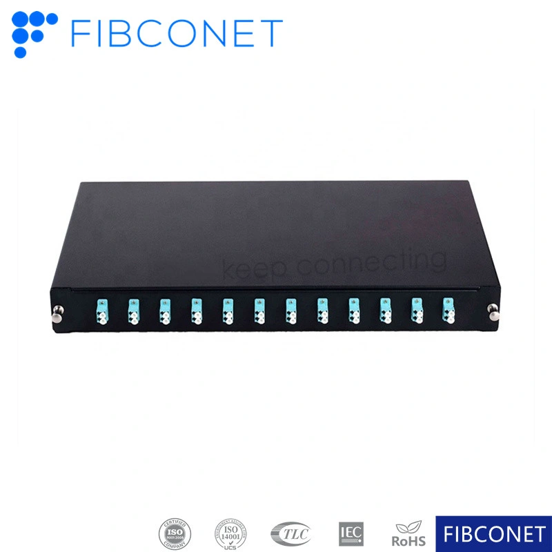 FTTH Fiber Optic Patch Panel LC Duplex 24 Port ODF with Lgx MPO/MTP Cassette