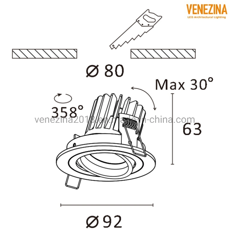 Low Profile Aluminum LED Downlight LED Ceiling Light LED Spot Light LED Light LED Down Light