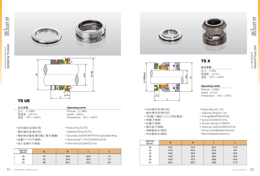 Tsps Mechanical Seal, Industrial Pump Seal, Silicon Carbide Seal