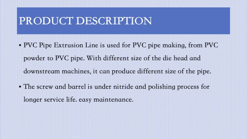 Acm Plastic Water Pipe Conduit Pipe PVC Pipe Extrusion Production Making Machine