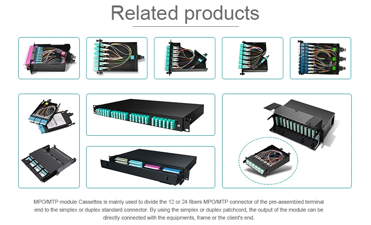 Fiber Optic Om3 24f MTP MPO Module Cassette for Fiber Optic Patch Panel