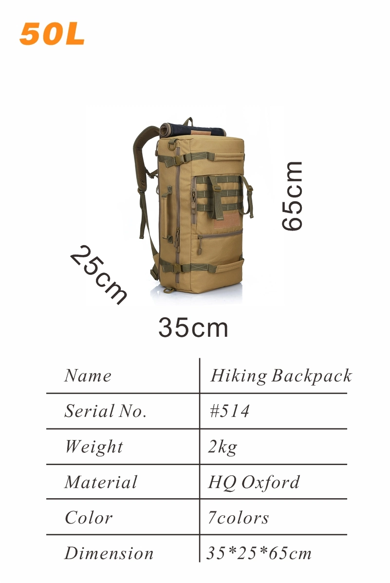 New Fashion Mountain Hiking Backpack Camping Travel Backpack 50L Outdoor Camping Traveling Mountaineering Hiking Backpack