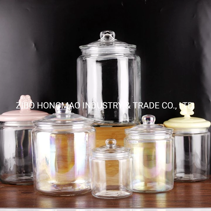 2000ml Round Home Goods Sealed Airtight Glass Jar with Glass Lid