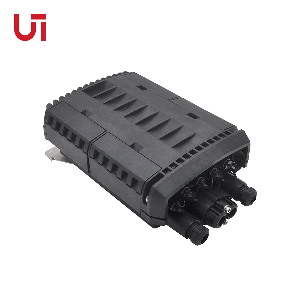 Ut-King 8 Ports Black Fiber Access Cable Terminal IP 68 PP+GF Fiber Optic Splitter Box 4*24 Fiber Tray Distribution Box