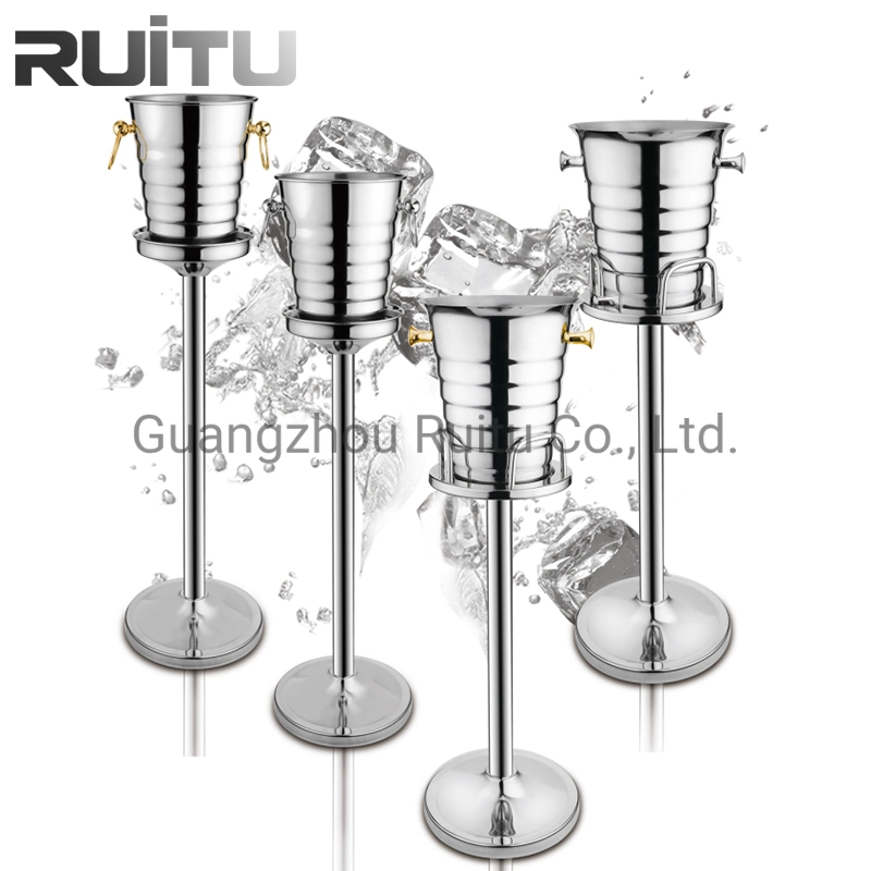 Banquet Wedding Drinking Juice Cooler Holder Metal Stainless Steel Wine Beer Champaign Ice Bucket with Stand