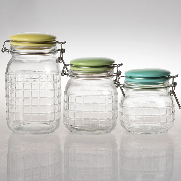 Good Grade Glass Food Storage Jar in Bulk Glass Containers with Airtight Ceramic Seal Lid
