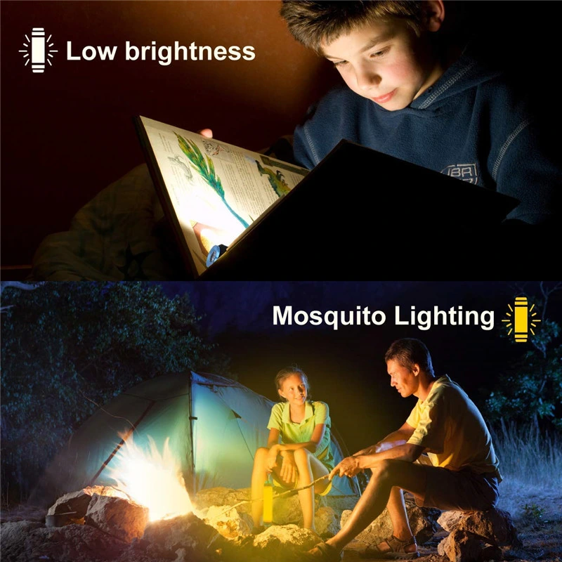 Outdoor Mosquito Repellent Camping Light Waterproof IP65 Torch Battery Powered Power Bank LED Rechargeable Flashlight