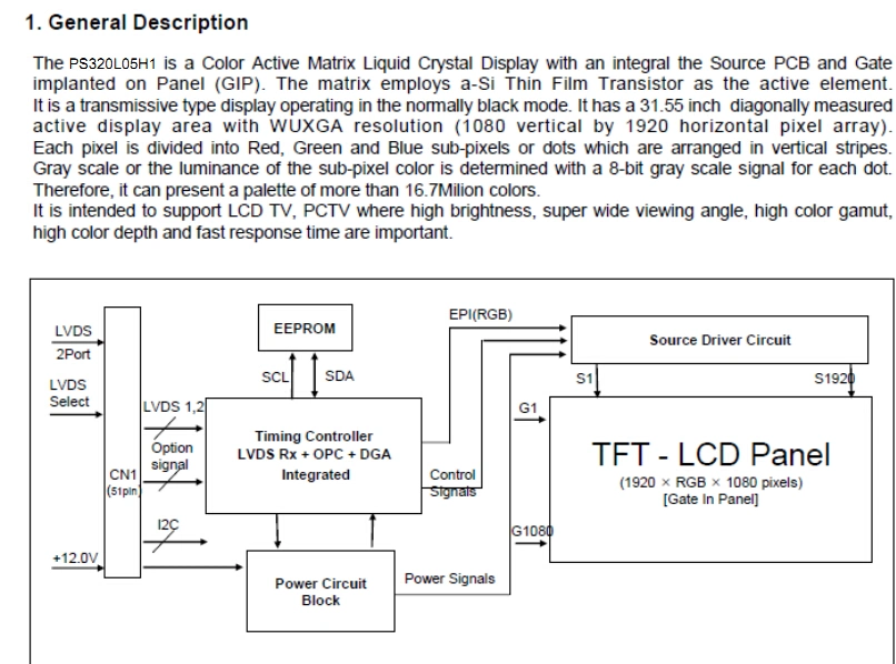 1500 Nits High Brightness 32 Inch TFT-LCD Screen with High Resolution 1920*1080