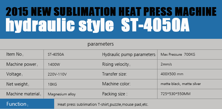 Freesub Heat Transfer Machine with Hydraulic System (ST-4050)