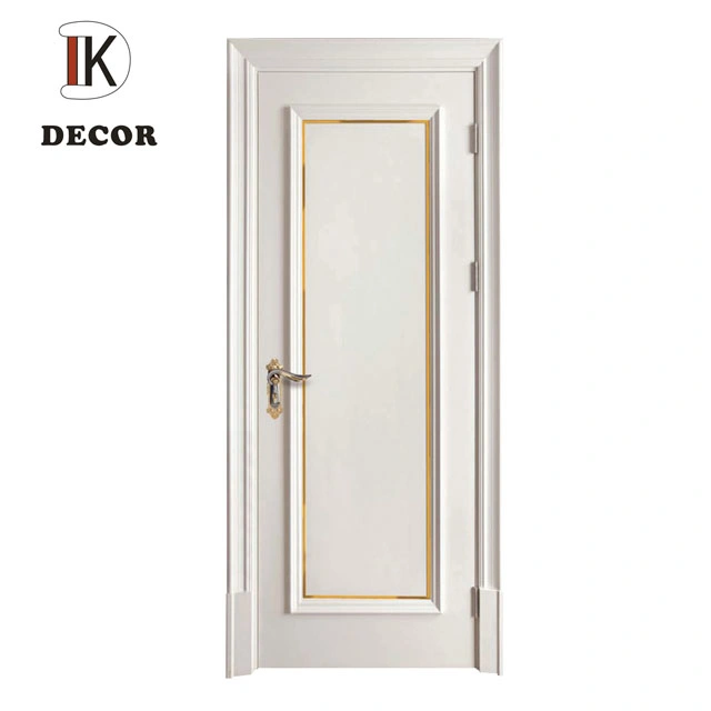 Golden Metal Strip Inlaid Solid Wooden Door for Bedroom