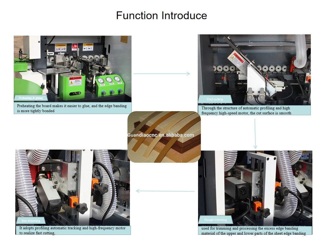 Panel Furniture Automatic Edge Banding Machine Fully Automatic Tracking Chamfer Edge Banding Machine Cabinet Closet Door Corner Rounding Machine