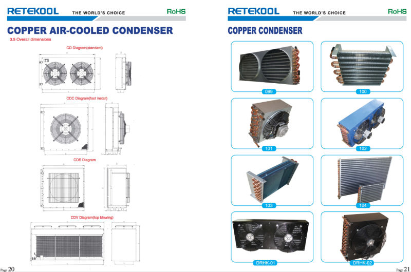 Copper Tube Heat Exchanger Air-Cooled Cooling Coil Condenser