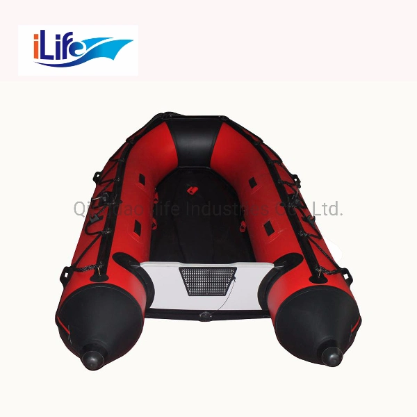 Ilife 8.6FT Rescue PVC/Hypalon Inflatable Rescue Fishing Rubber Boat with Aluminum/Drop Stitch Air/Plywood Floor for 2 Persons