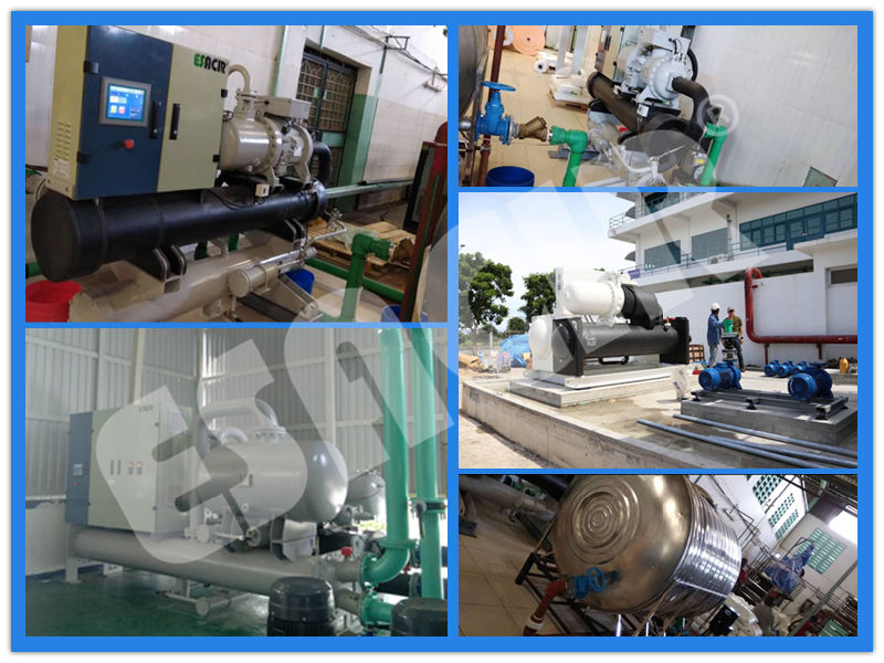 Commercial Water Cooled Screw Chiller Industrial Air Cooled Water Chiller