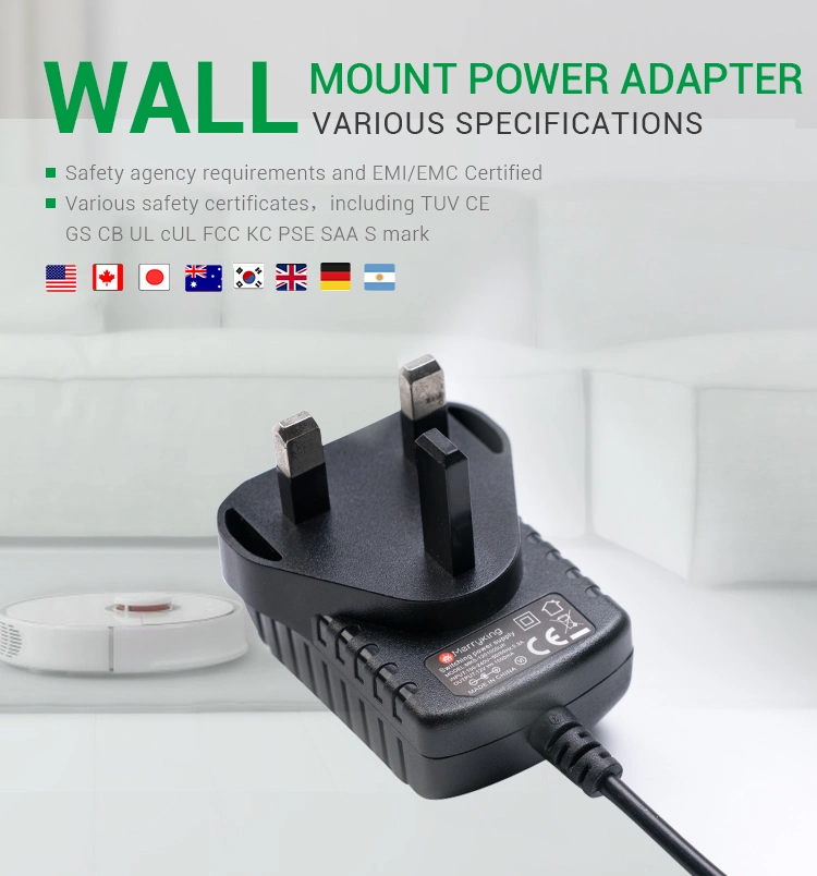 UK Wall Adapter 5V 2A AC DC Adapter with 100-230VAC 50/60Hz Input AC Adapter