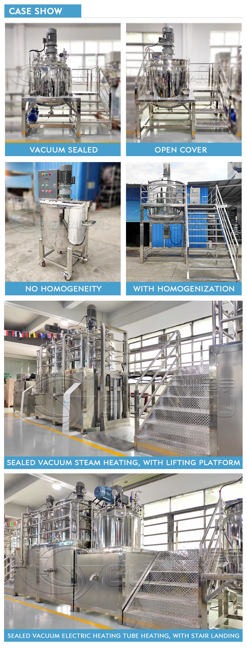Stainless Steel Reactor Cosmetic Reactor Tank Cream Mixer Tank for Lotion Sunscreen Pigment Dye