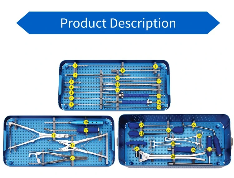 Orthopedic Surgical Instruments Spinal Pedicle Screw System Instrument Set for Spine Fixation Surgery