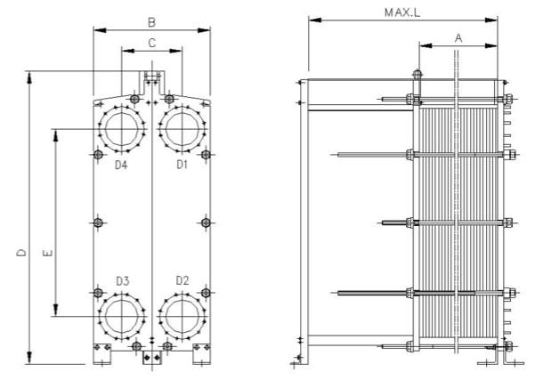 M30/B350b Yojo Phe Gasket Plate Heat Exchanger HVAC Marine Heat Exchanger Gasket Plate