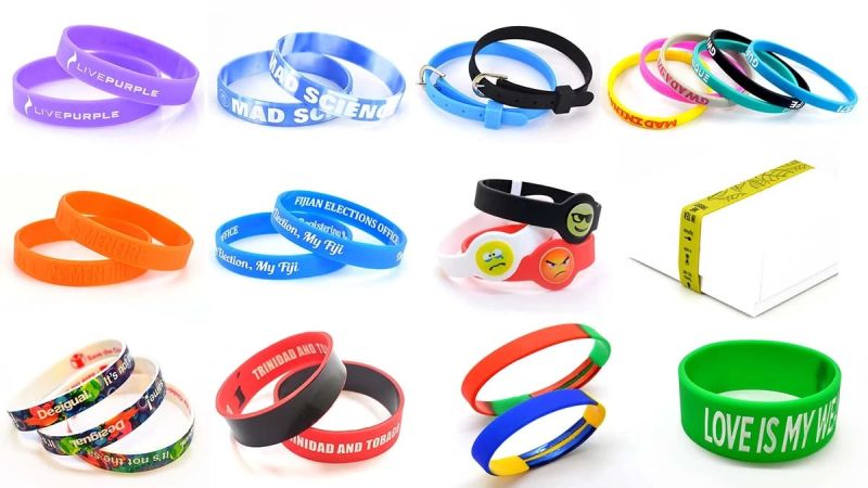 Silicone Wristband with Different Shape Like Half Round Shape