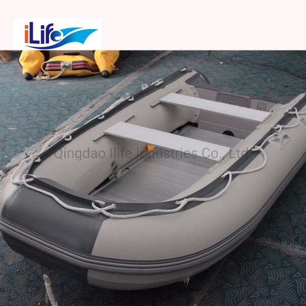 Ilife PVC/Hypalon Inflatable Rescue Fishing Rubber Boat with Aluminum/Drop Stitch Air/Plywood Floor