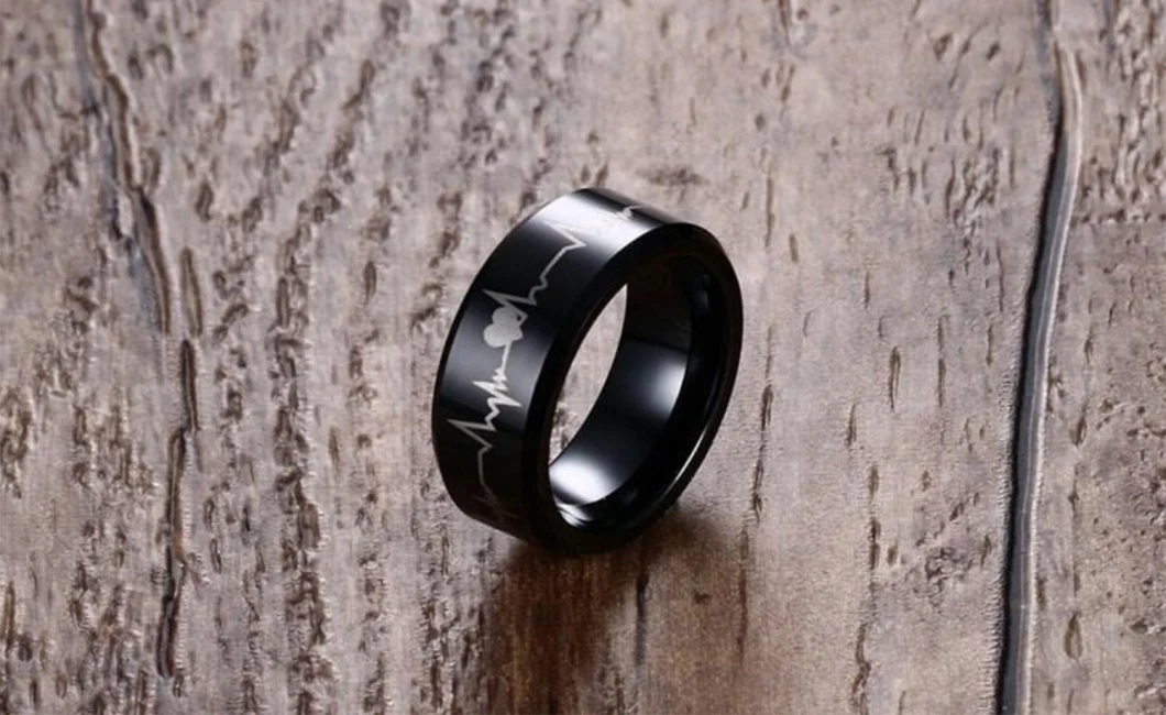 Tungsten Gold Ring ECG Couple Ring Ins Niche Ring Men Domineering Wedding Ring for Men Tst8132