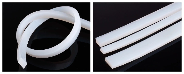 White Transparency Square Solid Silicone Rubber Cords with Food Grade