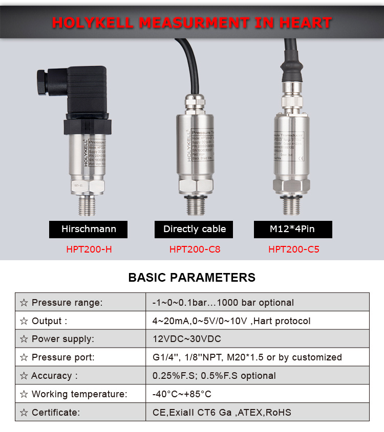 Full Stainless Steel Digital RS485 Liquid Water Tank Intelligent IP65 Customized Pressure Sensor