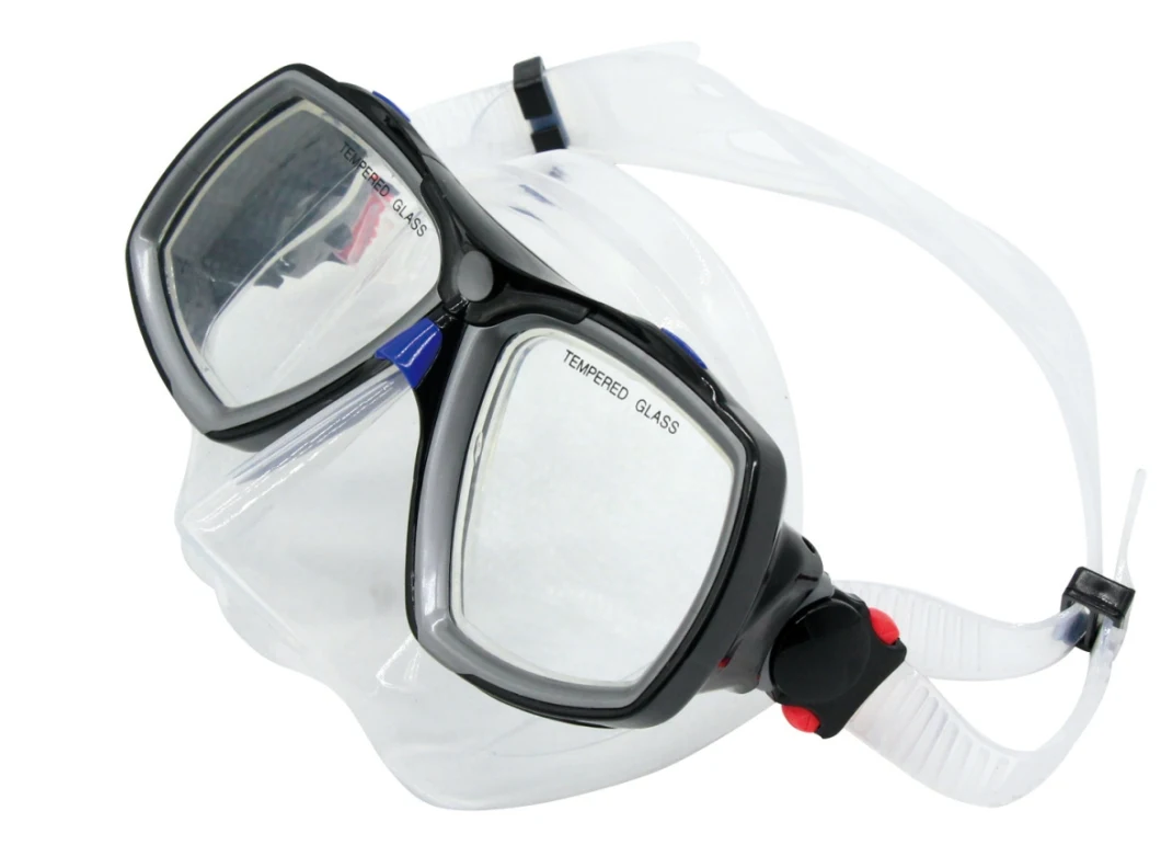 Free Diving Mask Diving Snorkeling Scuba Swimming Mask Tempered Glass Lens Goggles for Adults Men Women