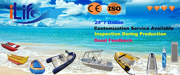 Ilife PVC/Hypalon Inflatable Rescue Fishing Rubber Boat with Aluminum/Drop Stitch Air/Plywood Floor