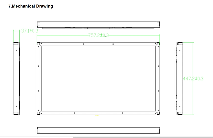 1500 Nits High Brightness 32 Inch TFT-LCD Screen with High Resolution 1920*1080