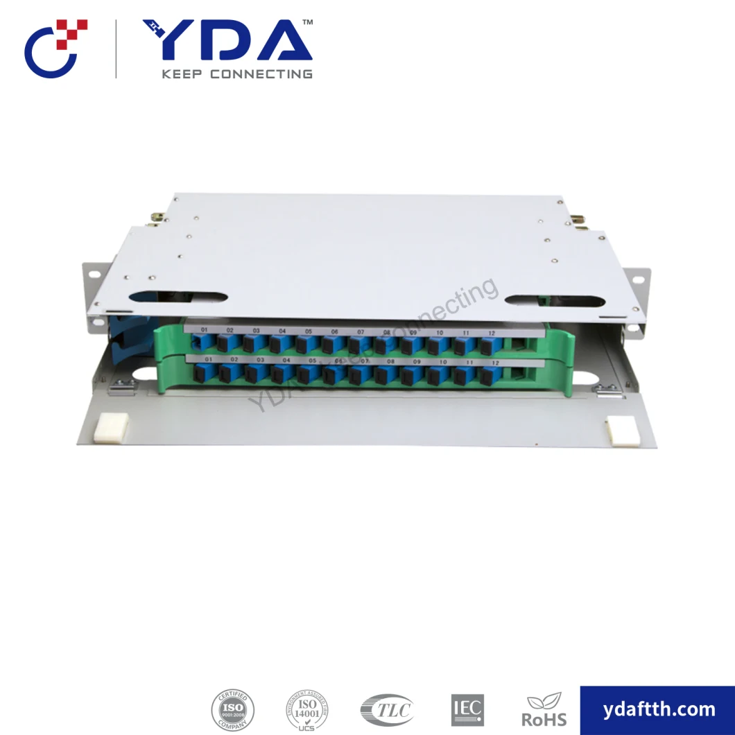 Integrated Splice Tray ODF FTTH Fiber Optic Panel Splice Tray with Connector 1X24 1X32