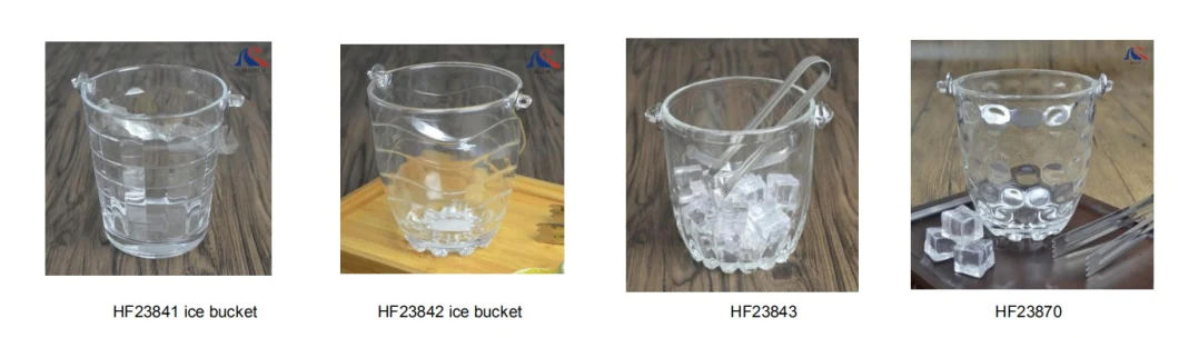 0.8L Glass Champagne Ice Bucket with Metal Holder Water Cooler