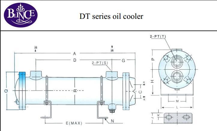 Thread Copper Tube Dt Type Oil Cooler for Hydraulic Cooler System