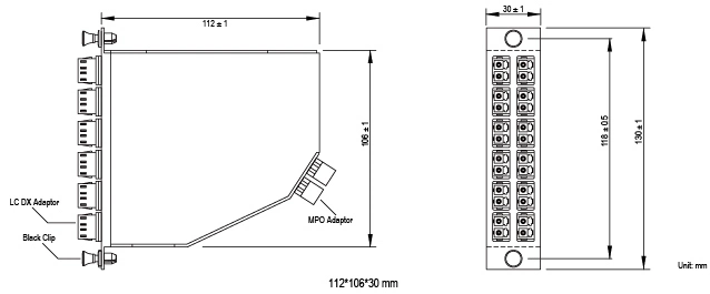 Fiber Optical MPO to LC Fiber Optic Cassette