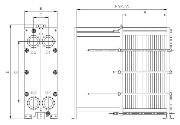 Yojo B200h Gasket Plate Heat Exchanger HVAC Marine Heat Exchanger Gasket Plate