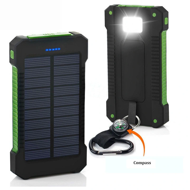 20000mAh Portable Waterproof Wireless Solar Charger with LED Flashlight for Cell Phone, Solar Panel Charging